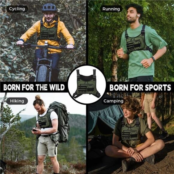 Outdoor Sports Chest Bag for Men, Chest Vest Holster Fits Most Pistols, EDC - Picture 5 of 16